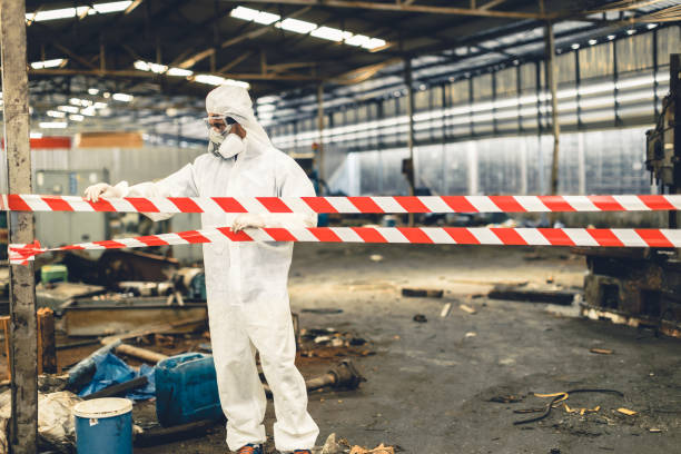 Professional Biohazard technician working in Mills River, NC
